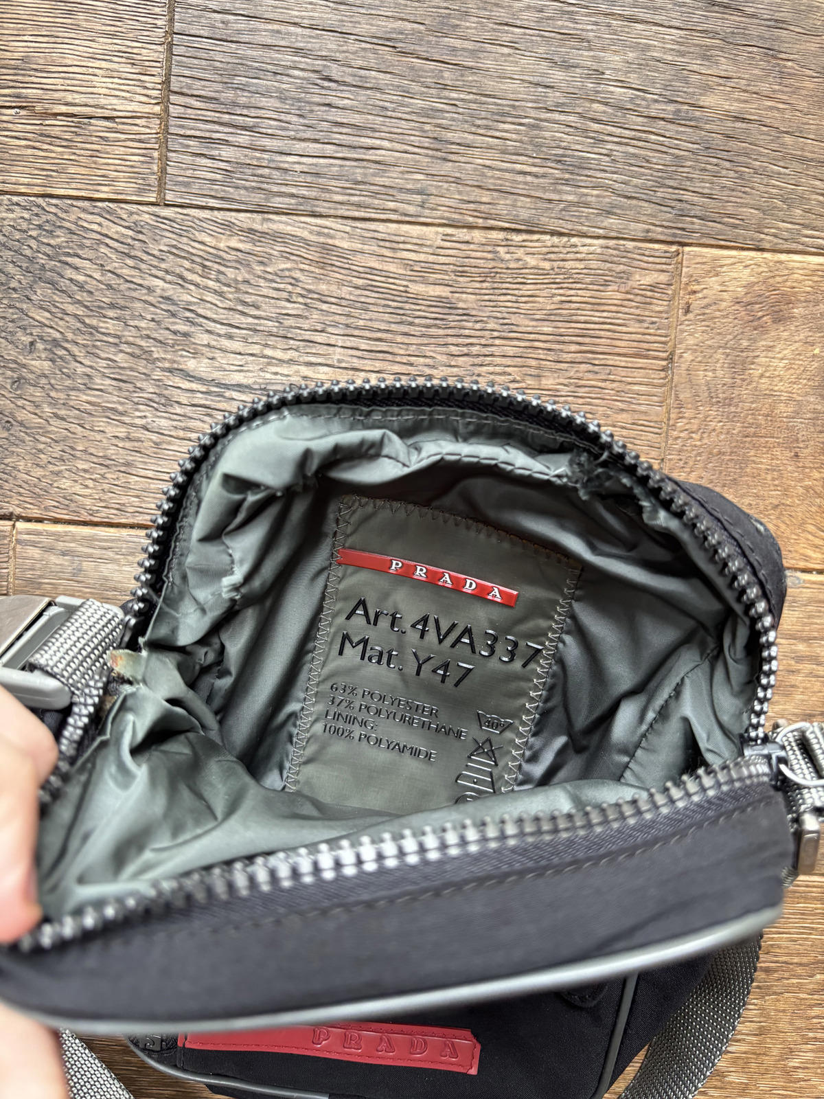 Prada Sport Red Tab Nylon Crossbody Bag – Black