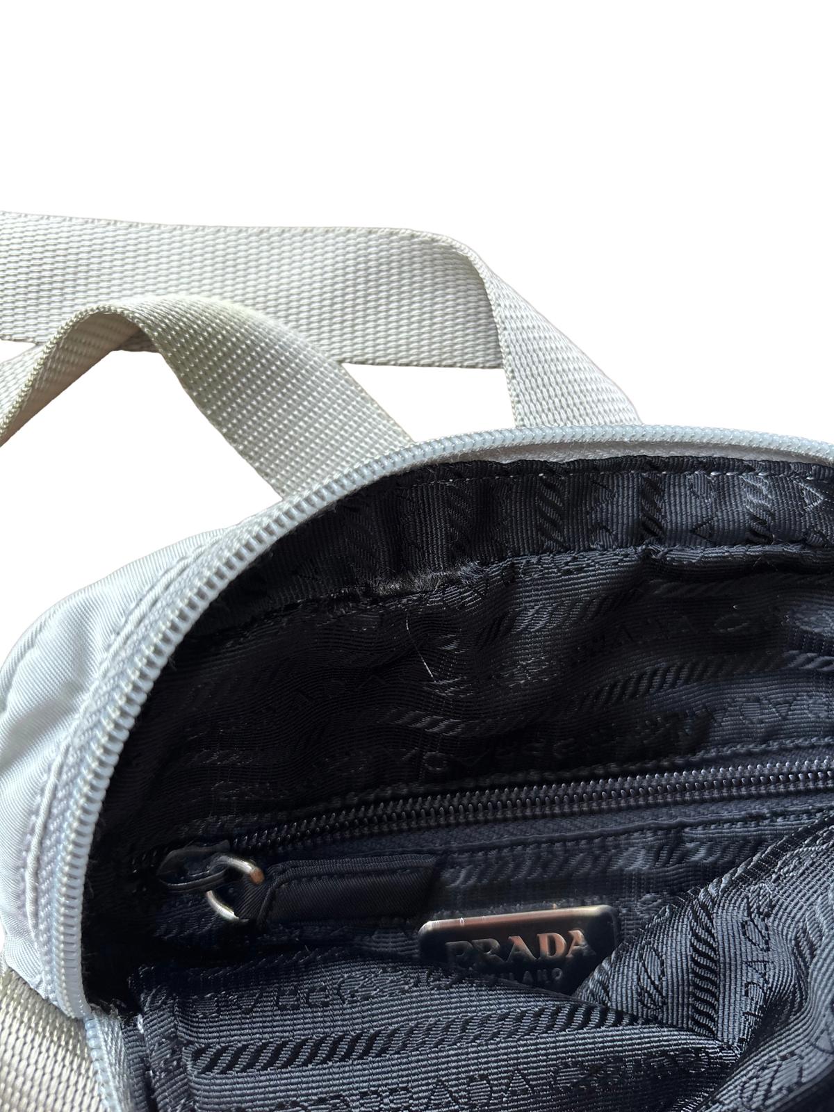 Prada Sport Nylon Shoulder Bag Grey Red Logo