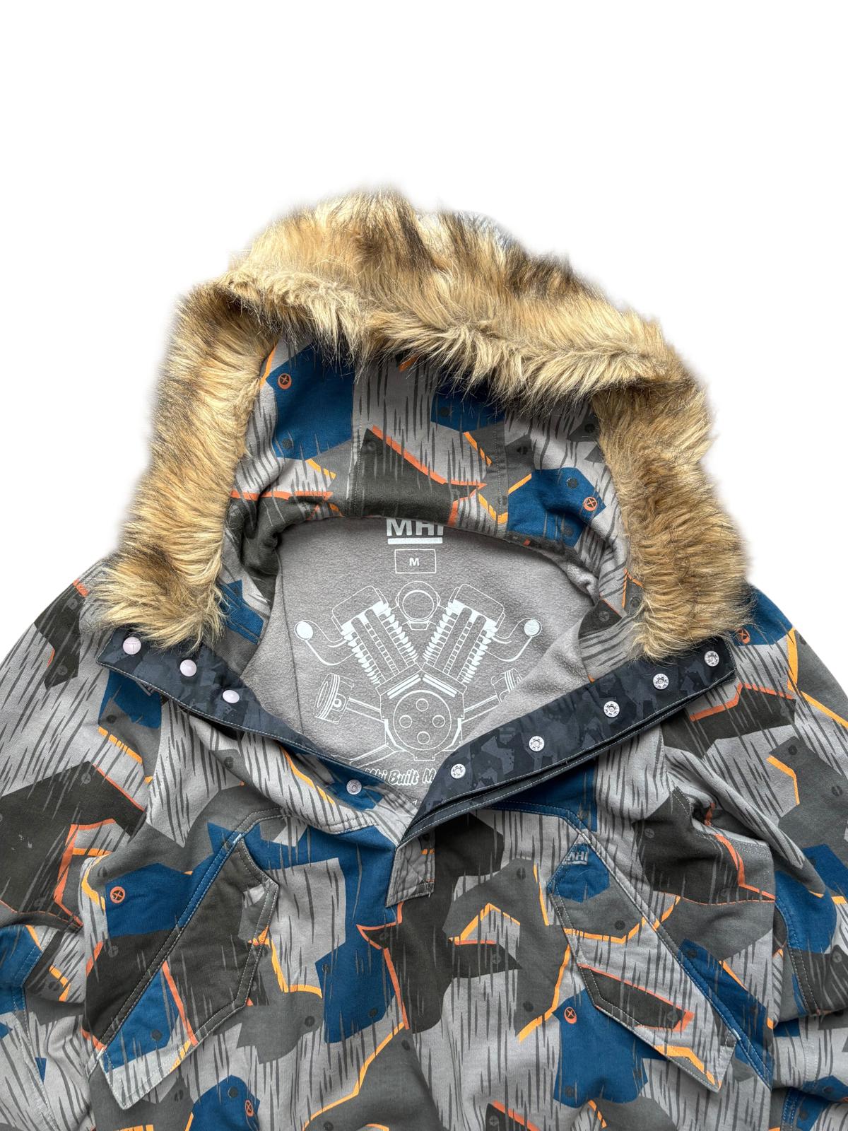 Maharishi 00s Stone Camo Mink Fur Hoodie Jacket M