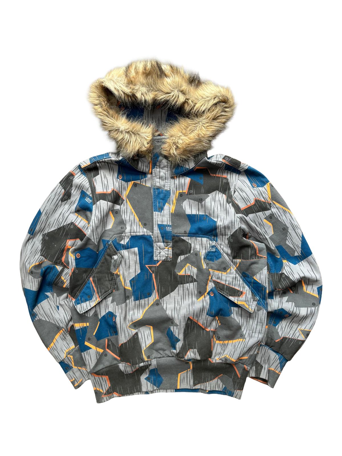 Maharishi 00s Stone Camo Mink Fur Hoodie Jacket M