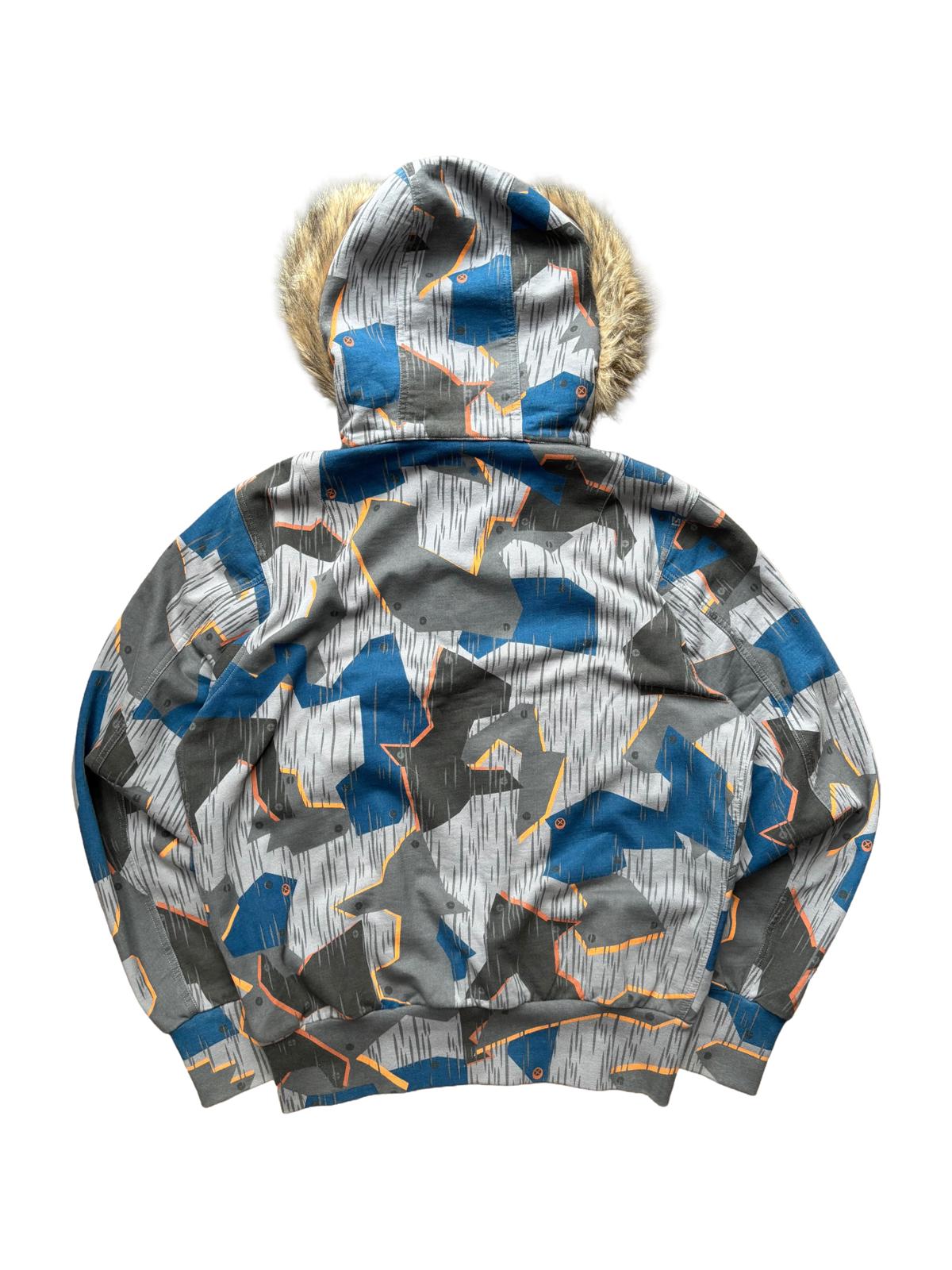 Maharishi 00s Stone Camo Mink Fur Hoodie Jacket M