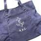 A.P.C. Anchor Logo Canvas Tote Bag Navy