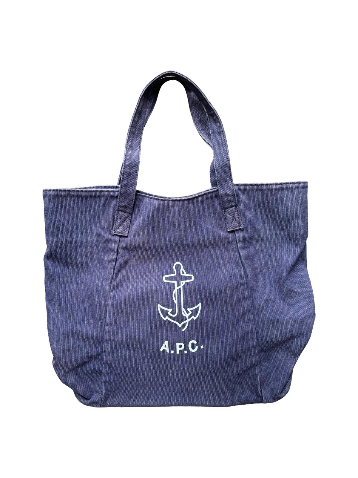A.P.C. Anchor Logo Canvas Tote Bag Navy