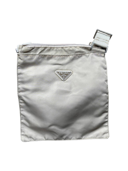 Prada Tessuto Nylon Shoulder Bag Beige Triangle Logo