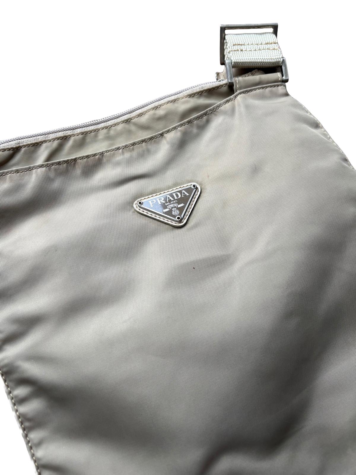 Prada Tessuto Nylon Shoulder Bag Beige Triangle Logo