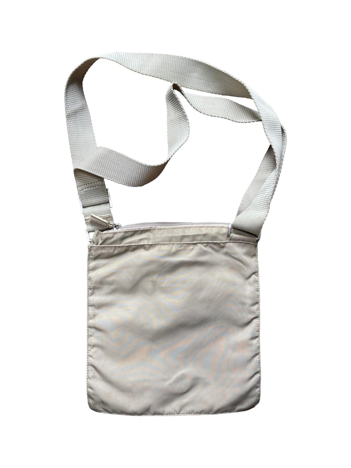 Prada Tessuto Nylon Shoulder Bag Beige Triangle Logo