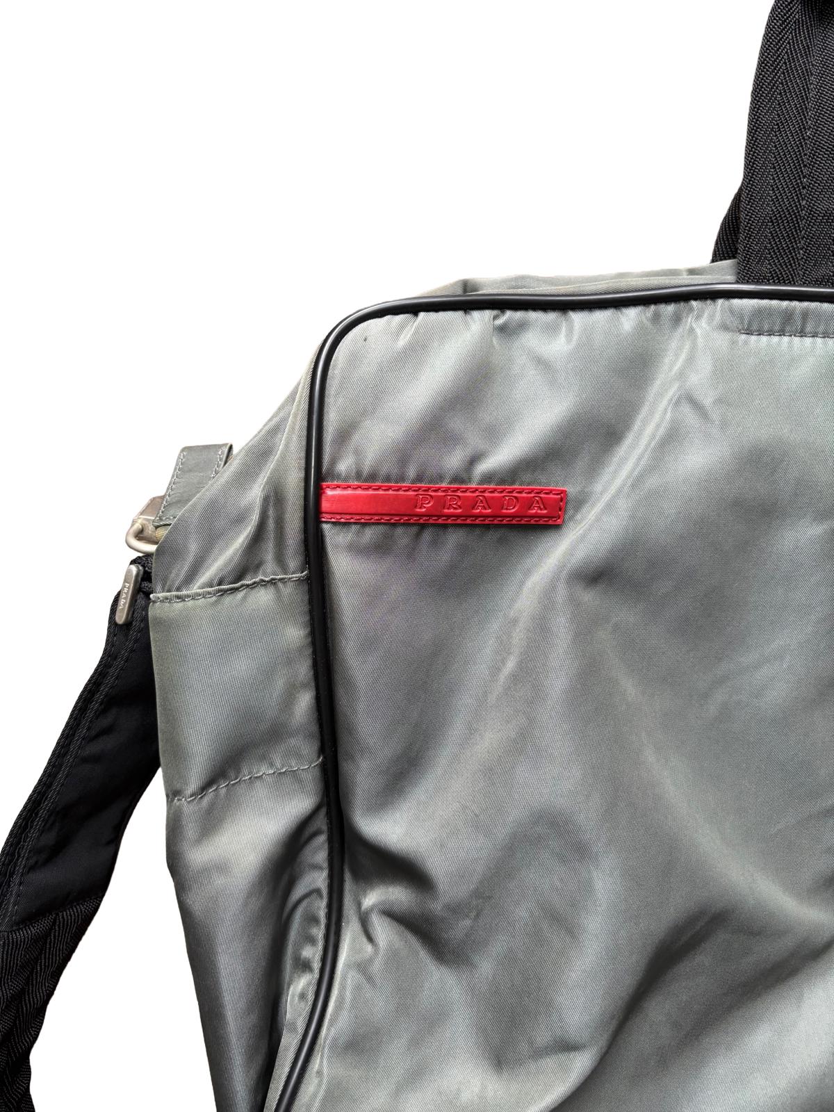 Prada Sport Red Tab Messenger Bag – Grey Nylon