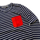 Comme des Garcons Stripe Pocket LS Tee Navy XS