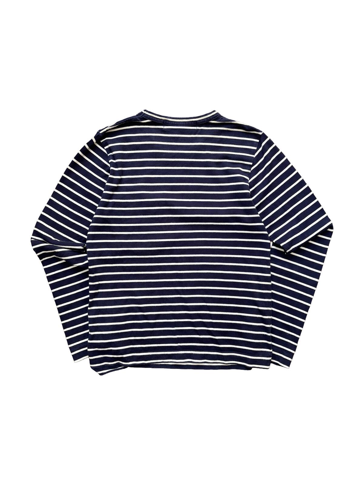 Comme des Garcons Stripe Pocket LS Tee Navy XS