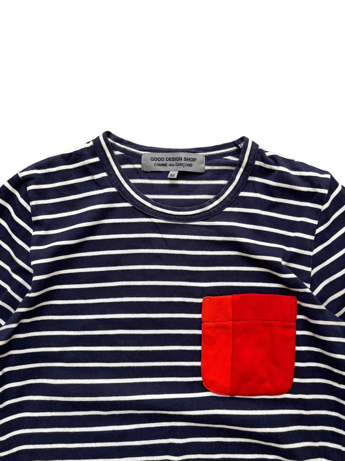 Comme des Garcons Stripe Pocket LS Tee Navy XS