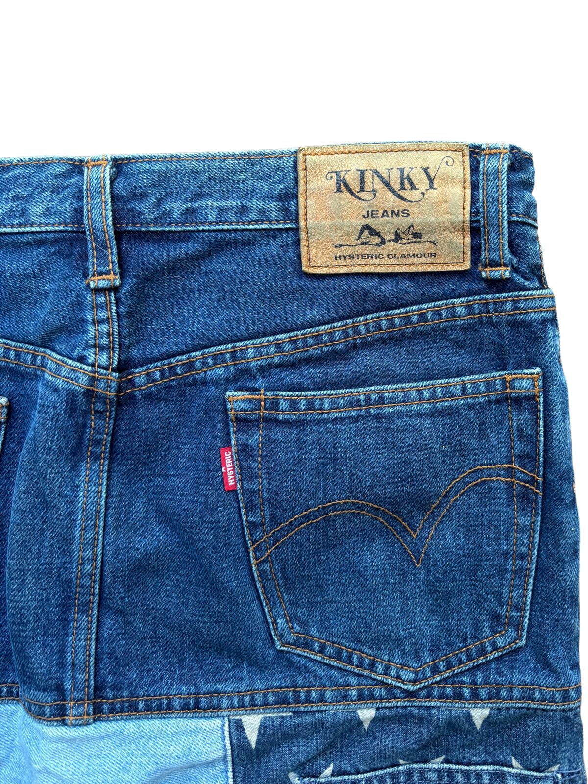 Hysteric Glamour Patchwork Denim Skirt Blue UK 10