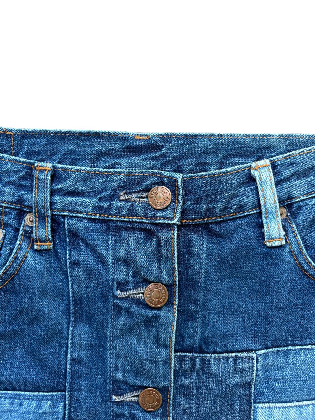Hysteric Glamour Patchwork Denim Skirt Blue UK 10