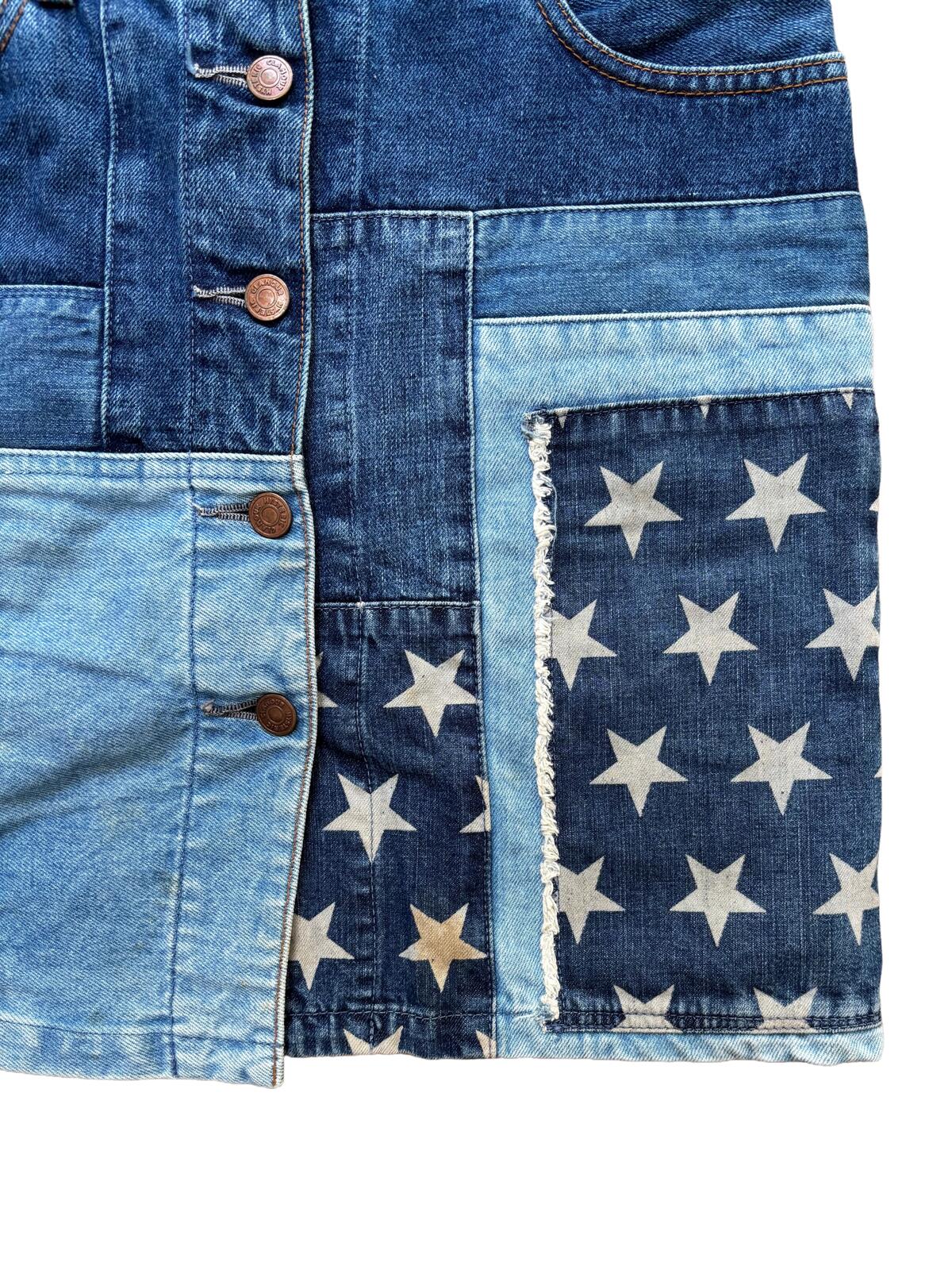 Hysteric Glamour Patchwork Denim Skirt Blue UK 10