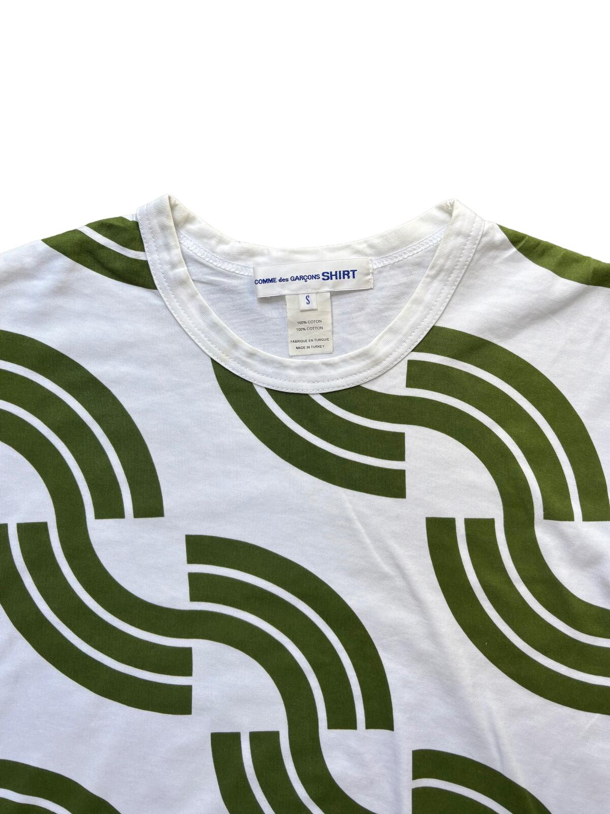 Comme des Garcons Shirt Wave Print T-Shirt Green S