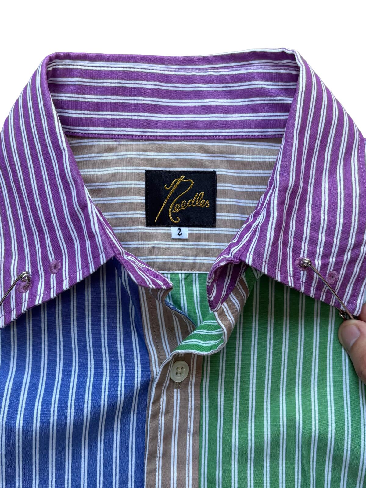 Needles Patchwork Stripe Shirt Multicolour Small