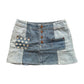 Hysteric Glamour Denim Patchwork Mini Skirt Blue W10