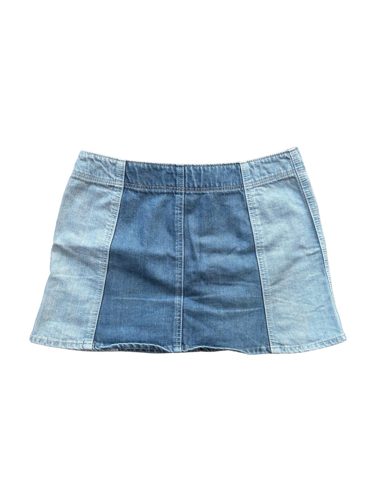 Hysteric Glamour Denim Patchwork Mini Skirt Blue W10