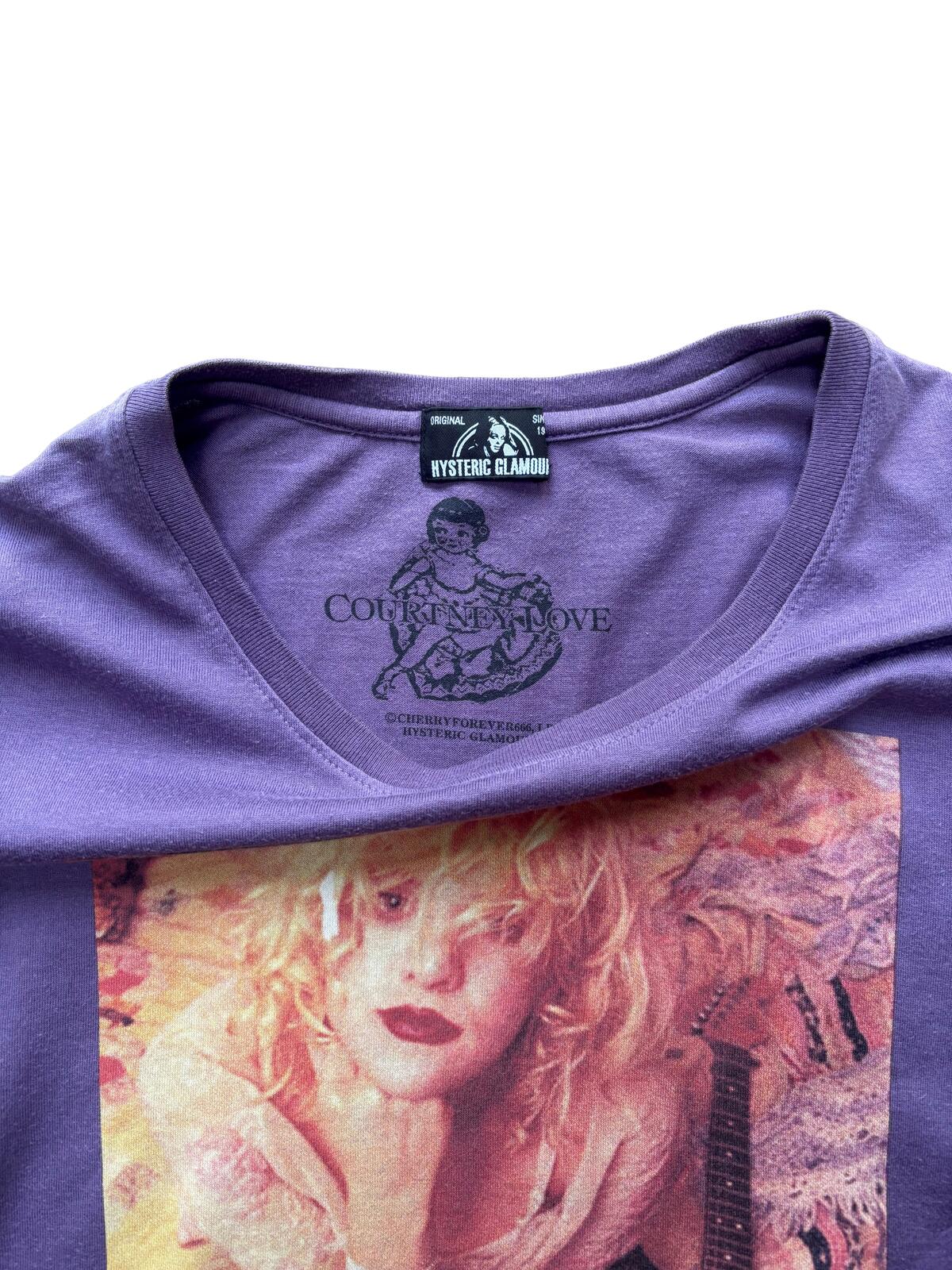 Hysteric Glamour Courtney Love Purple Long Sleeve Tee S