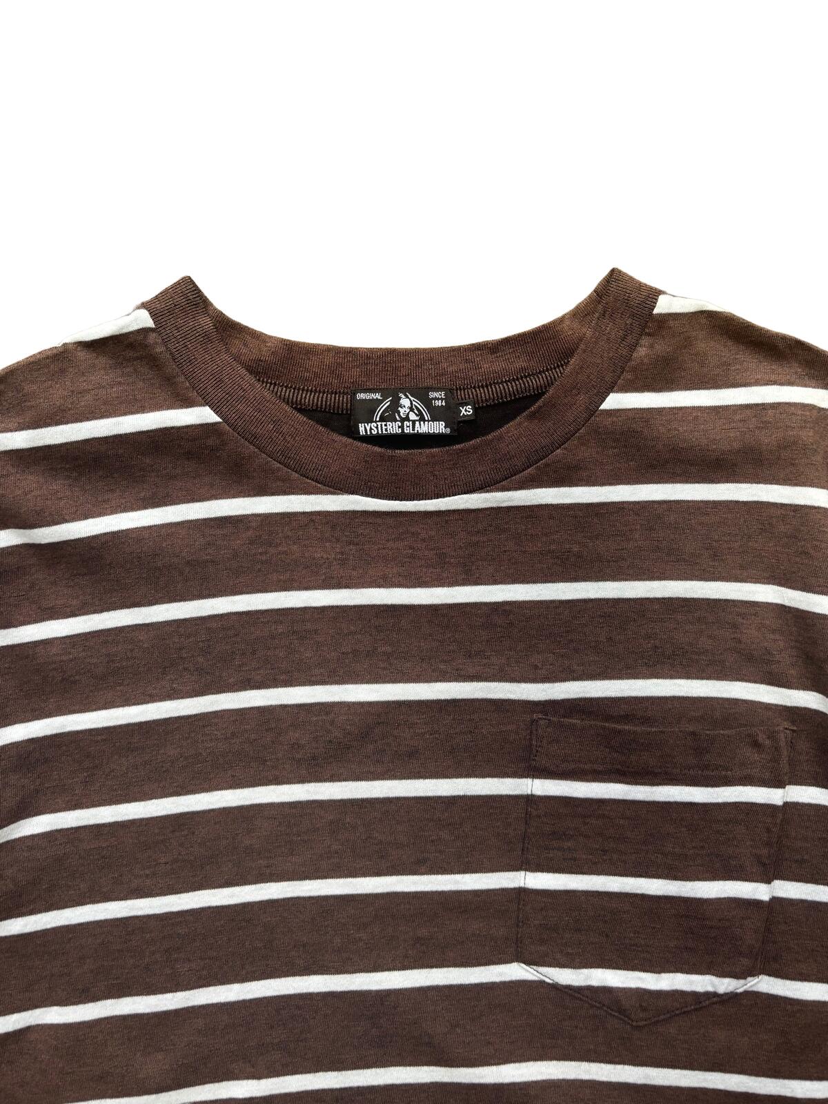 Hysteric Glamour Striped T Shirt Brown White XS