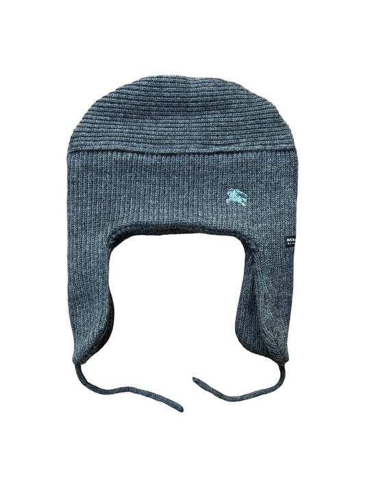 Burberry Black Label Ear Flap Knit Hat Grey