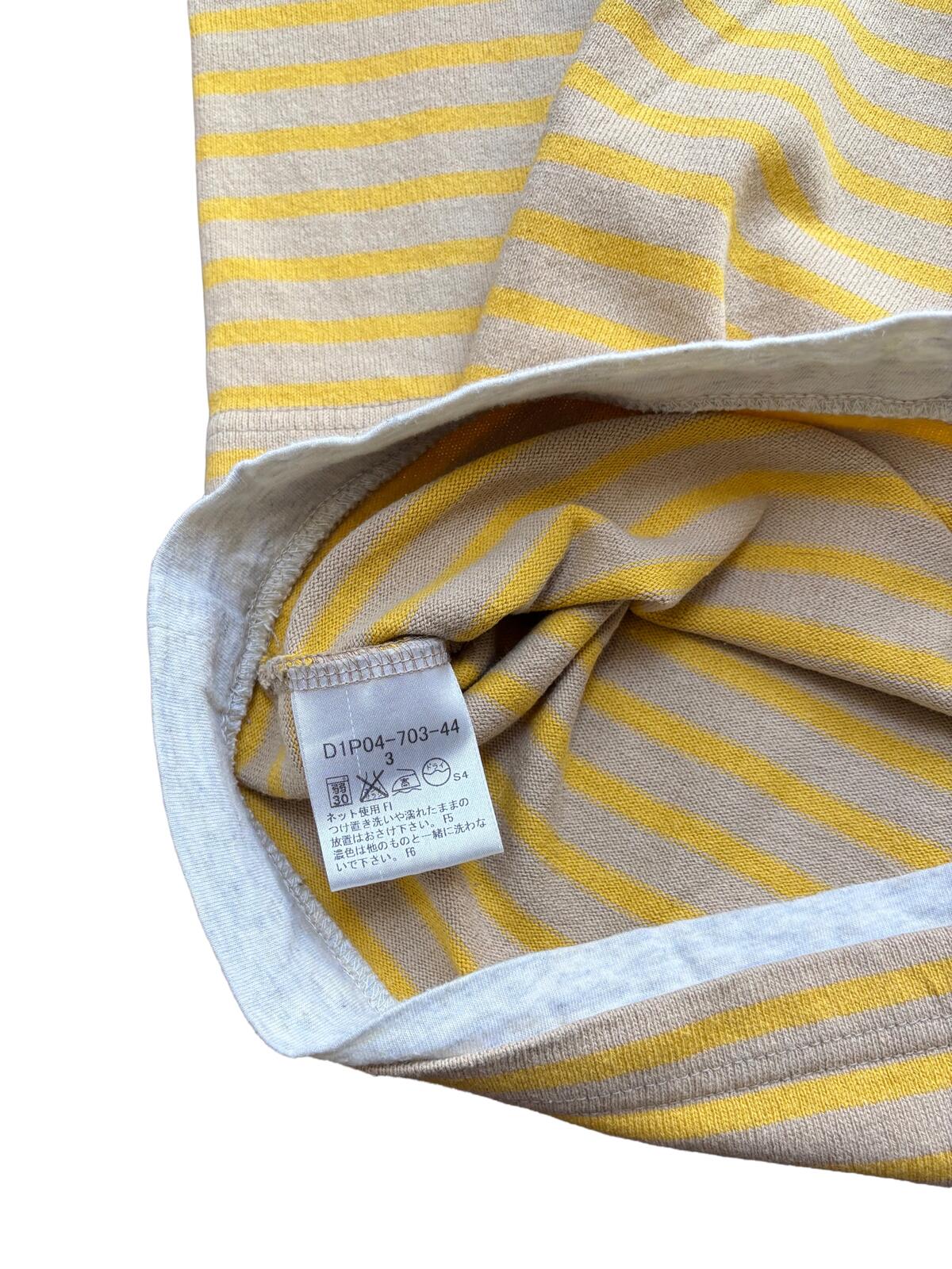 Burberry Black Label Striped Long Sleeve T Shirt Yellow