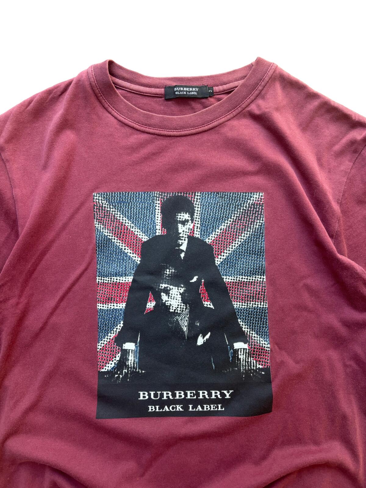 Burberry Black Label Union Jack T Shirt Purple Medium