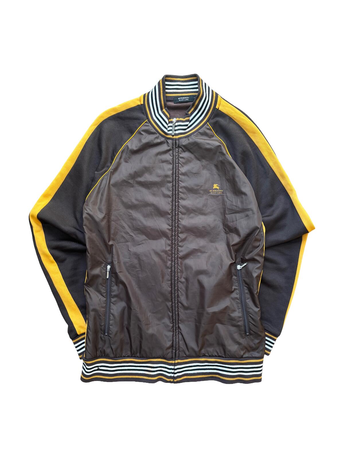 Burberry Black Label Track Jacket Brown Yellow Medium