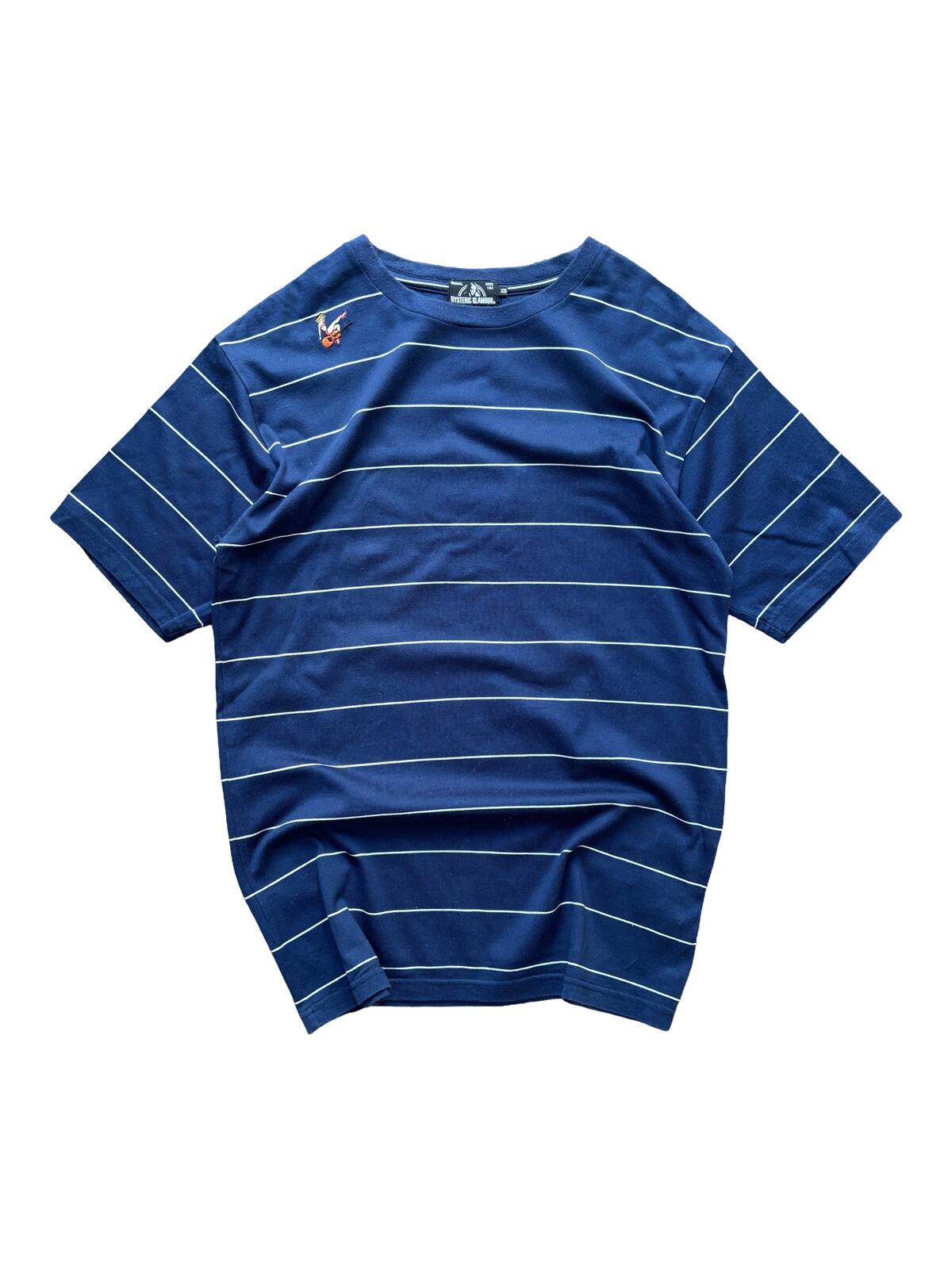Hysteric Glamour Striped Guitar Girl T Shirt Navy XS