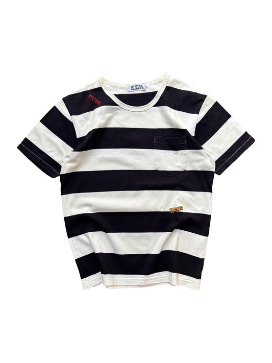 Hysteric Glamour Striped Pocket T Shirt White Black Small