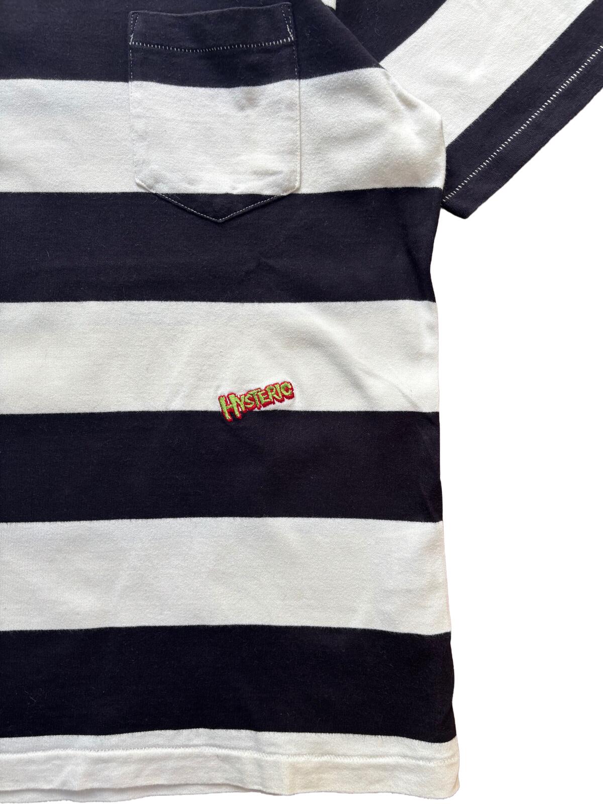 Hysteric Glamour Striped Pocket T Shirt White Black Small