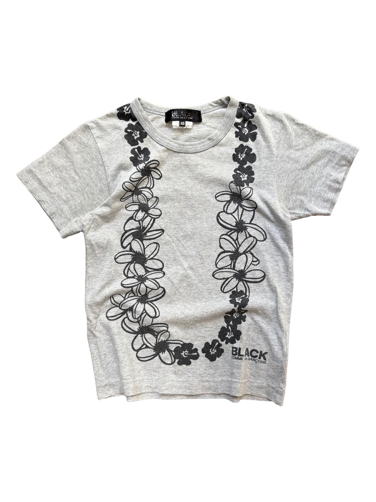 Comme des Garçons Black Floral Print T Shirt Grey XS