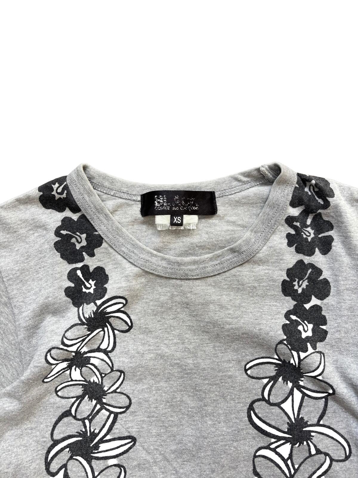 Comme des Garçons Black Floral Print T Shirt Grey XS