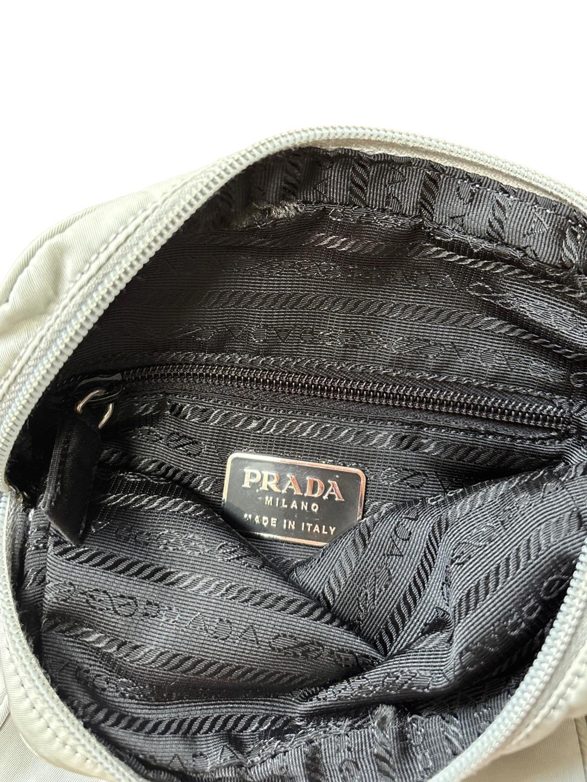 Prada Sport Nylon Shoulder Bag Grey Red Logo