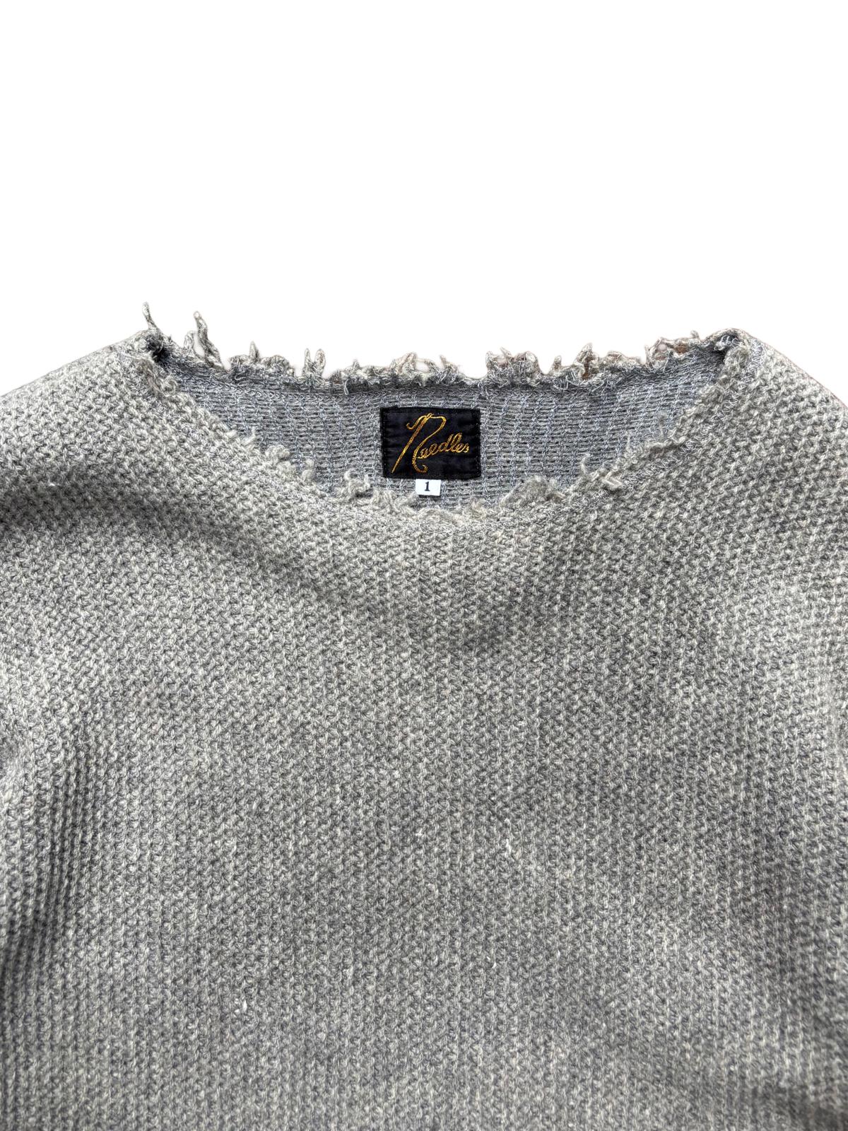 Needles Cut Off Waffle Knit Sweater Raw Hem S