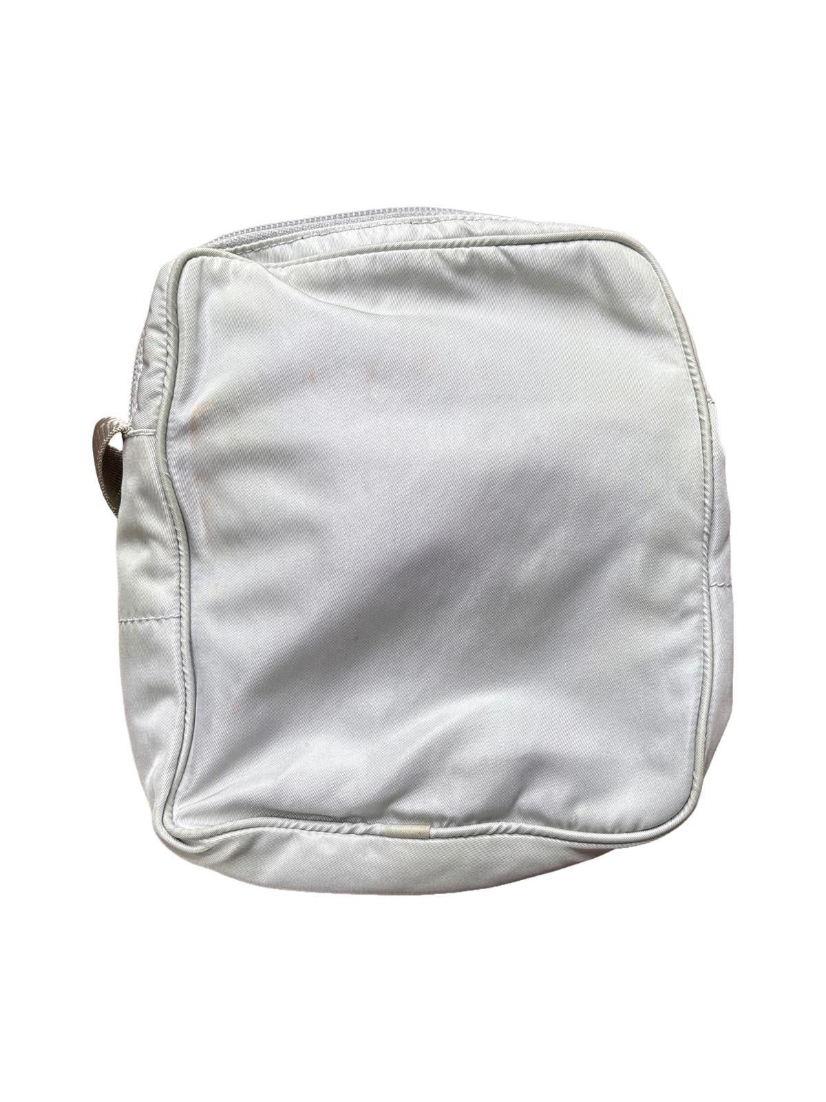 Prada Sport Nylon Shoulder Bag Grey Red Logo