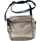Gucci Monogram Canvas Crossbody Shoulder Bag Brown