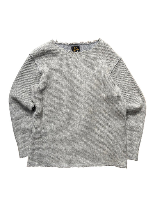Needles Cut Off Waffle Knit Sweater Raw Hem S