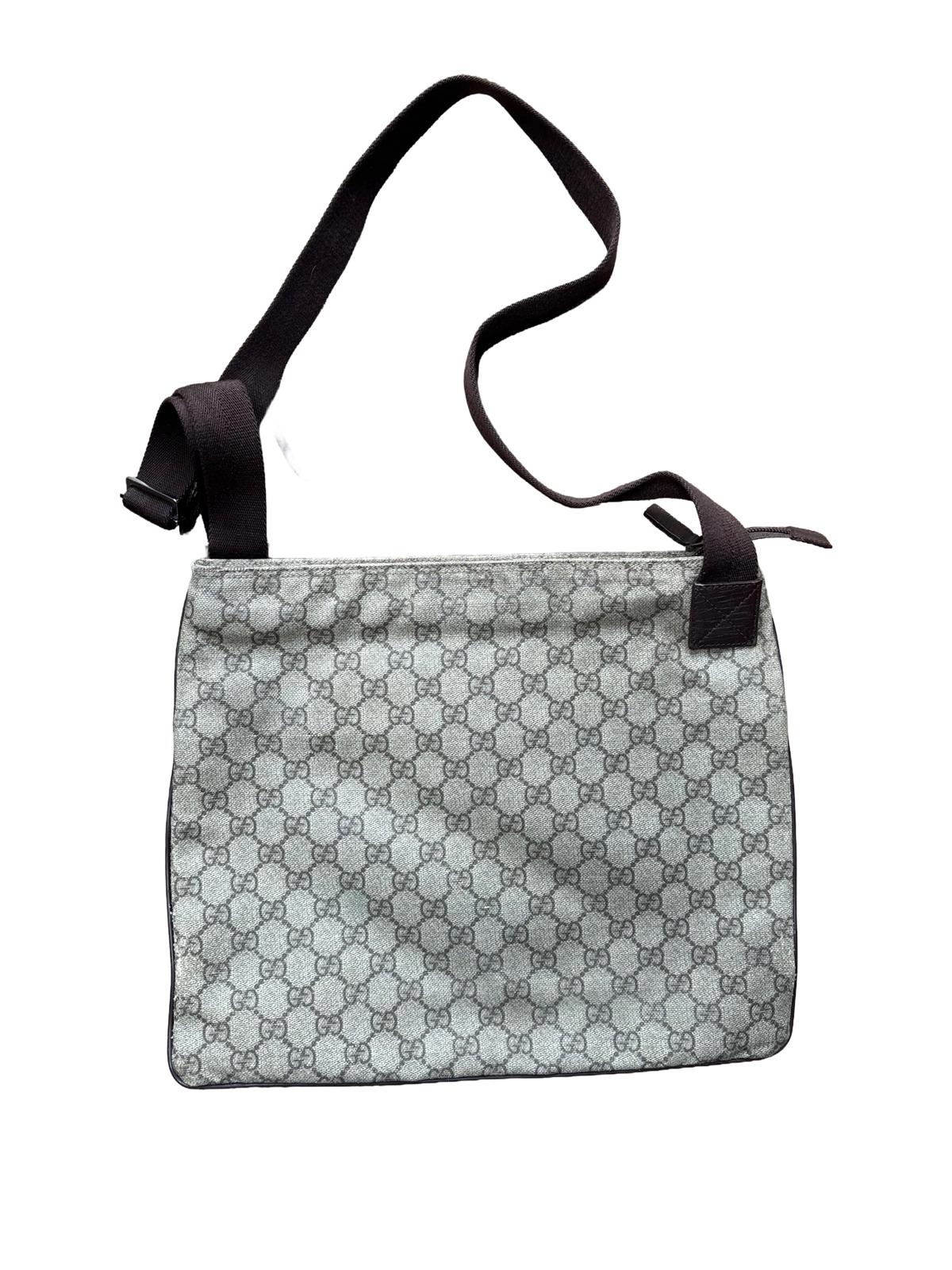 Gucci GG Monogram Canvas Shoulder Bag Beige Brown