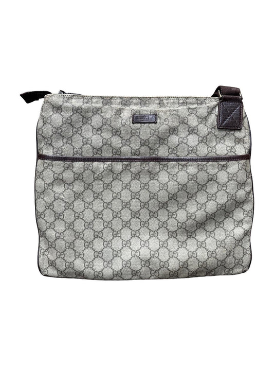Gucci GG Monogram Canvas Shoulder Bag Beige Brown