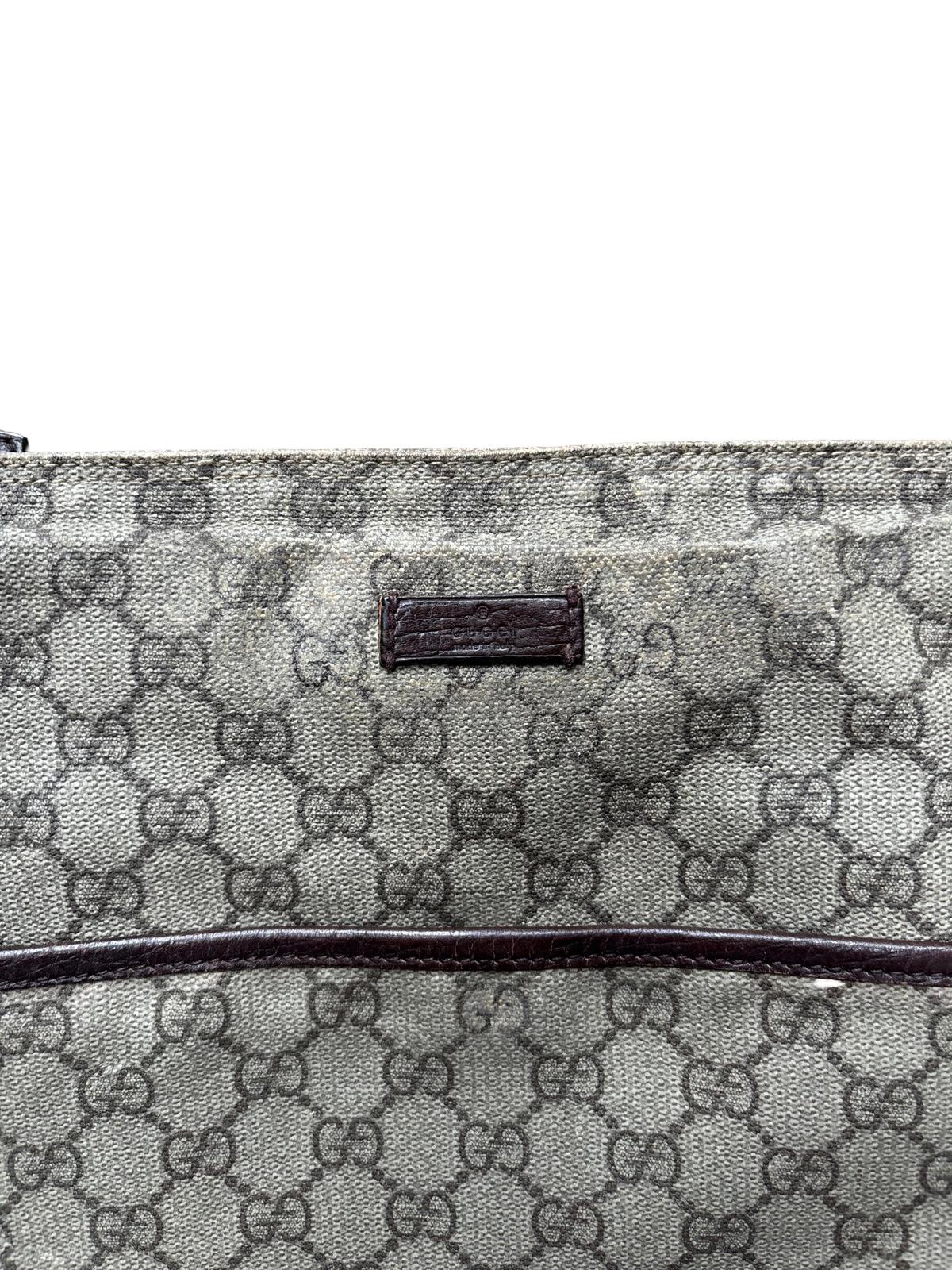 Gucci GG Monogram Canvas Shoulder Bag Beige Brown