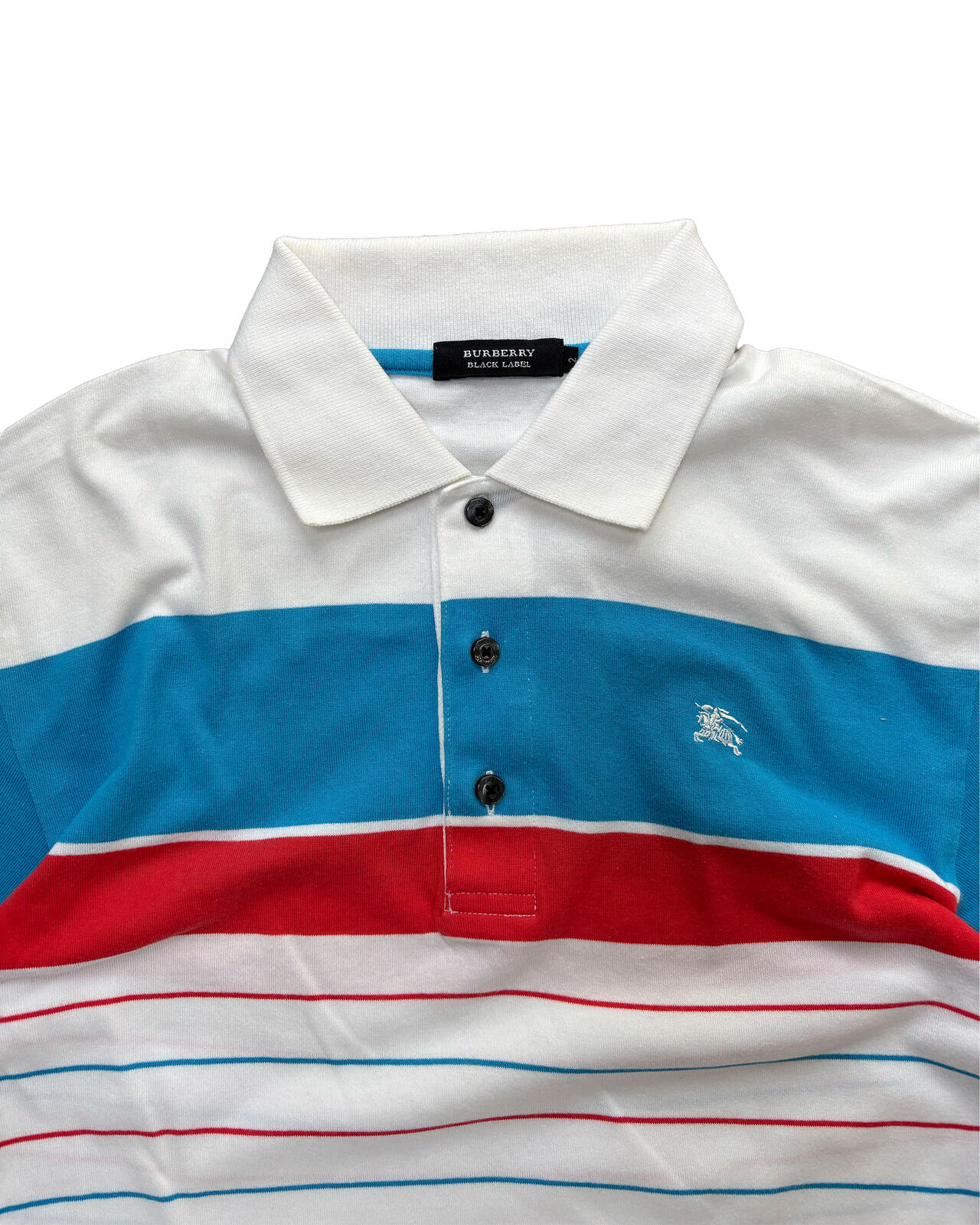 Burberry Black Label Striped Polo Shirt Logo S
