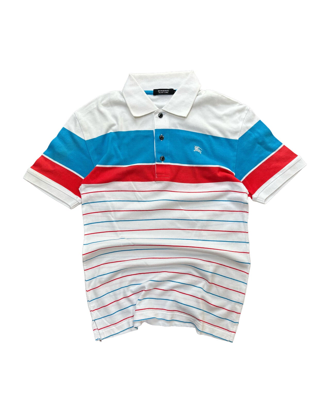 Burberry Black Label Striped Polo Shirt Logo S