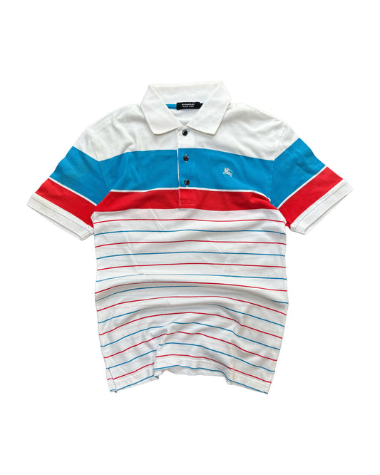 Burberry Black Label Striped Polo Shirt Logo S
