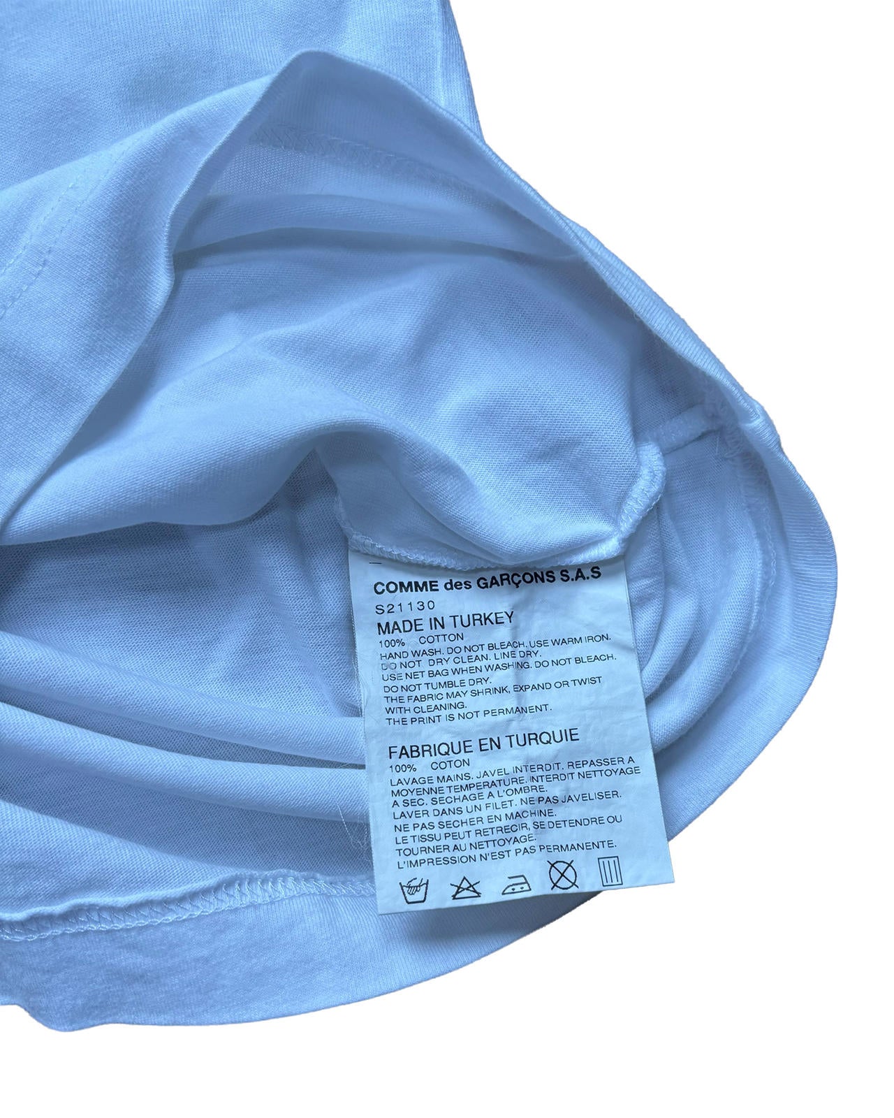 CDG Shirt Dot Panel Tee White S