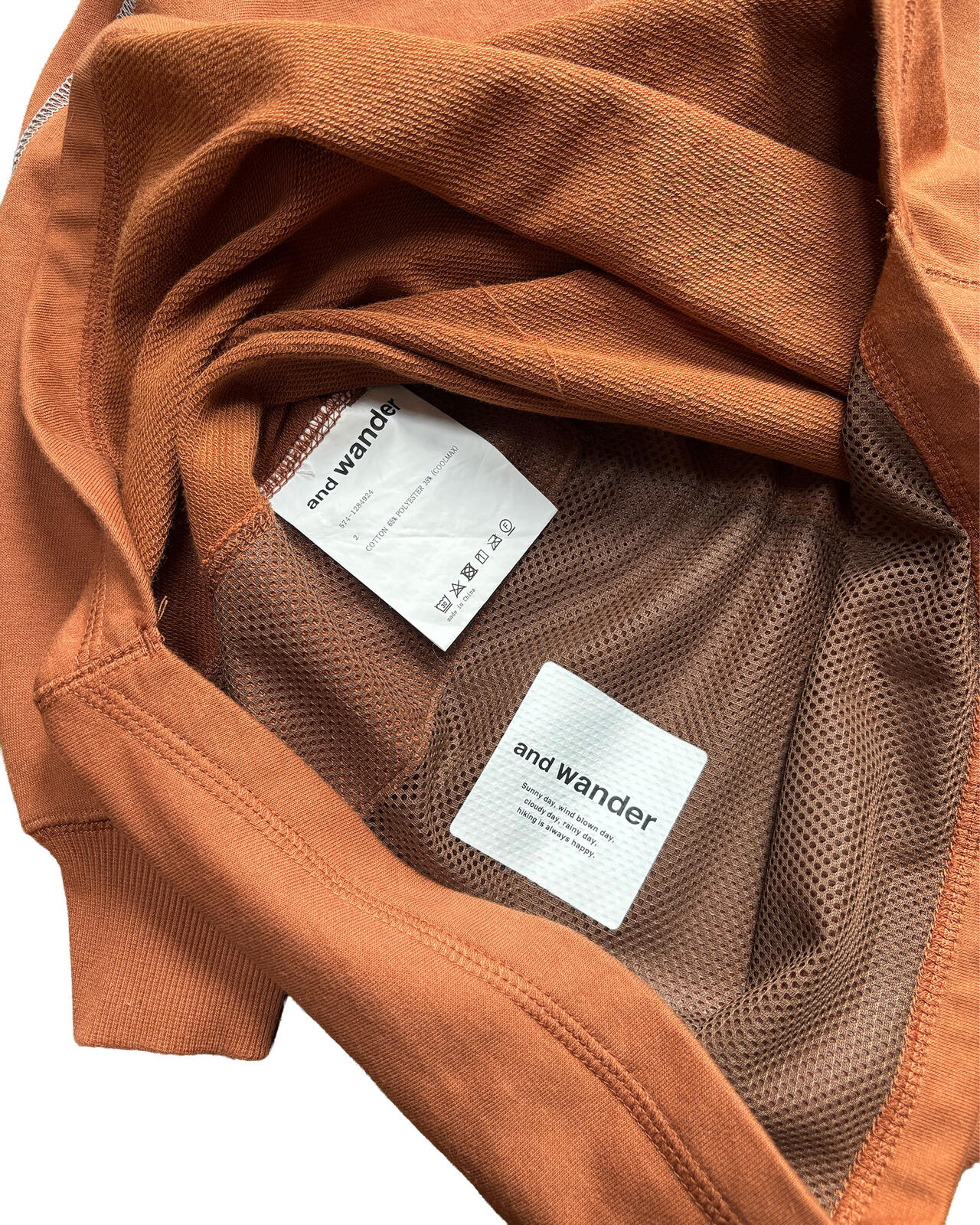 and wander polartec fleece brown hoodie M