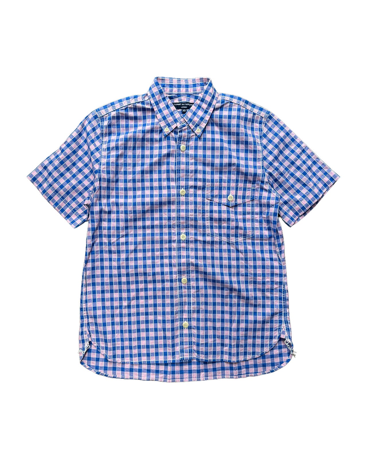 CDG Check Button Down Shirt Pink XS