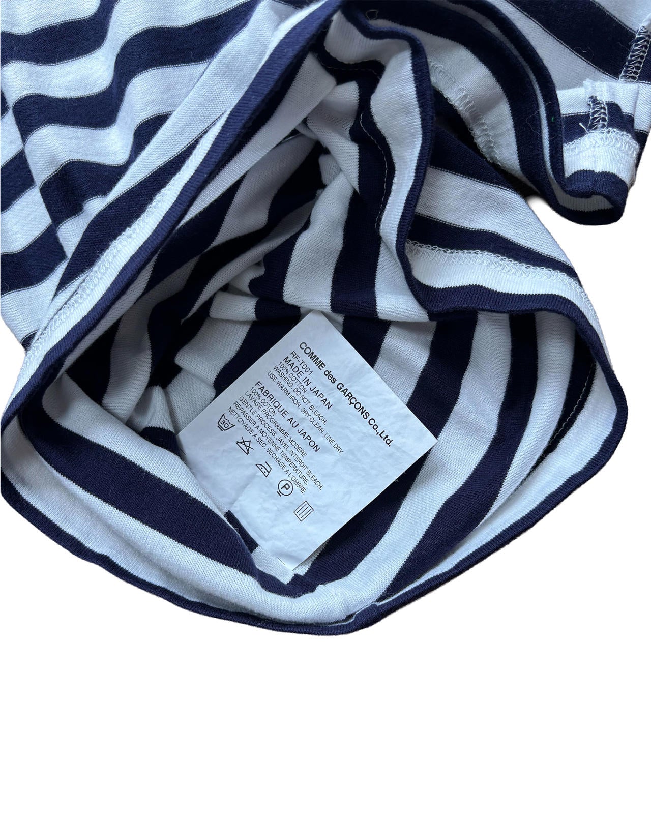 CDG Comme Inside Out Stripe LS Tee S