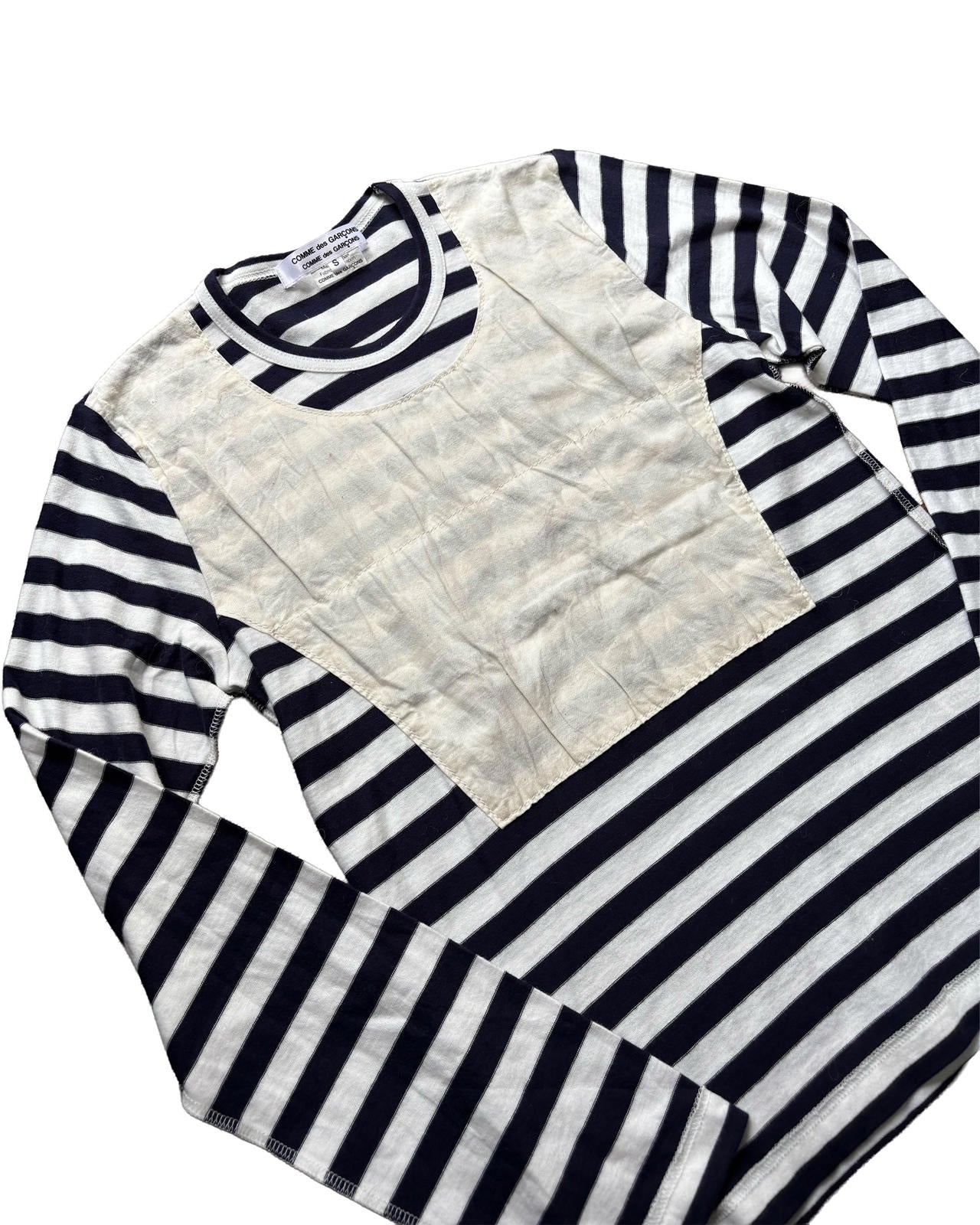 CDG Comme Inside Out Stripe LS Tee S