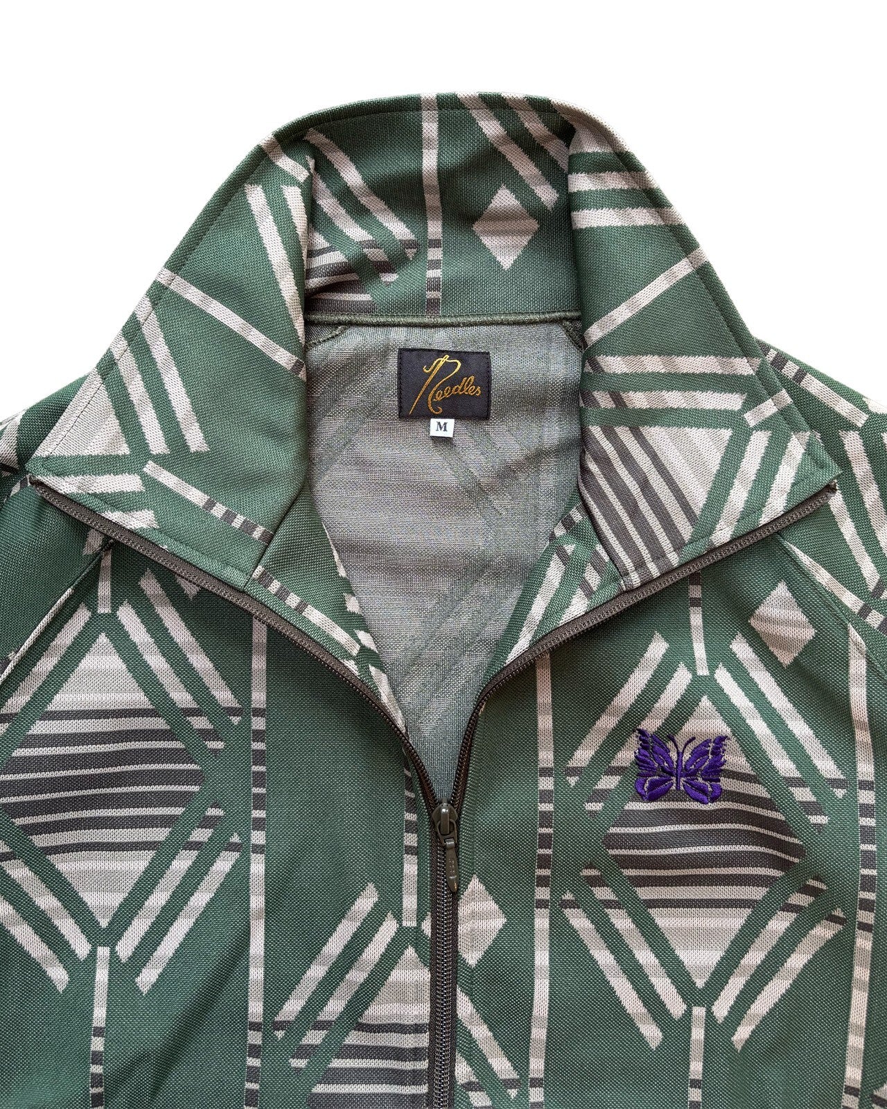 Needles Geometric Track Jacket Green Medium