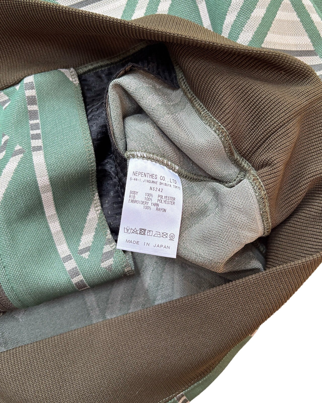 Needles Geometric Track Jacket Green Medium